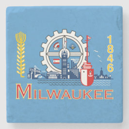 Flagge von Milwaukee (Wisconsin) Steinuntersetzer