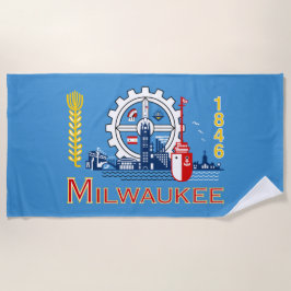 Flagge von Milwaukee (Wisconsin) Strandtuch