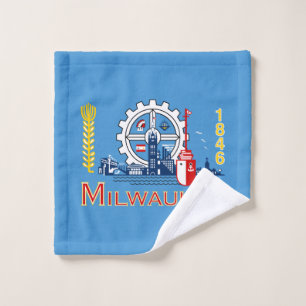 Flagge von Milwaukee, Wisconsin  Waschlappen