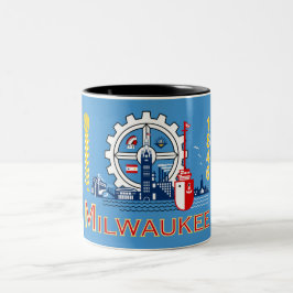 Flagge von Milwaukee (Wisconsin) Zweifarbige Tasse