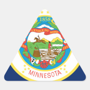 Flagge von Minnesota Dreieckiger Aufkleber