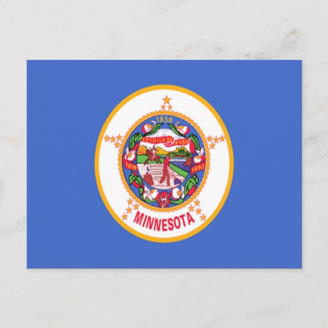 Flagge von Minnesota Postkarte (Vorderseite)