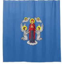 Flagge von Minsk (Belarus) Duschvorhang