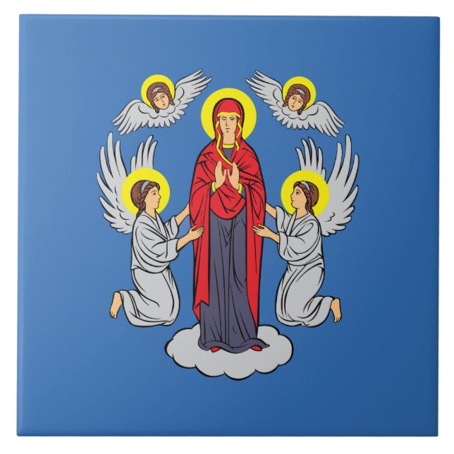 Flagge von Minsk (Belarus) Fliese (Vorderseite)