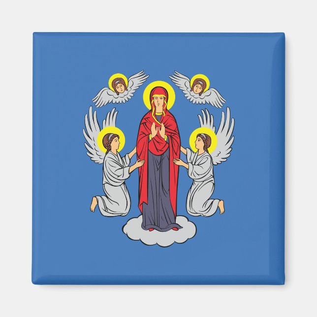 Flagge von Minsk (Belarus) Magnet (Vorne)