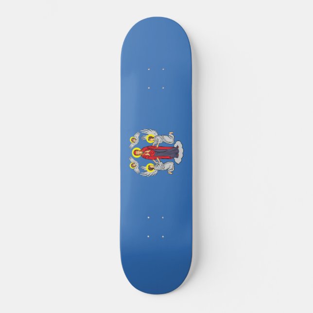 Flagge von Minsk (Belarus) Skateboard (Vorderseite)