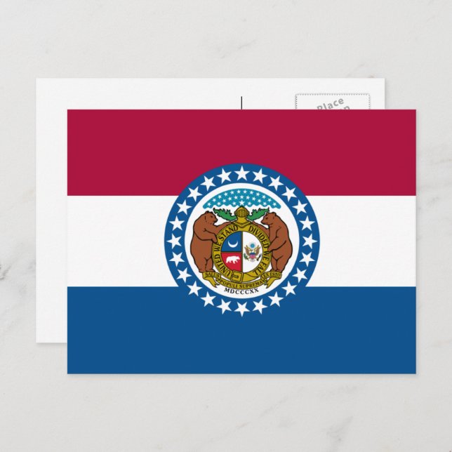 Flagge von Missouri, Flagge von Missouri Postkarte (Vorne/Hinten)