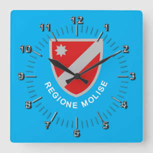 Flagge von Molise (Italien) Quadratische Wanduhr