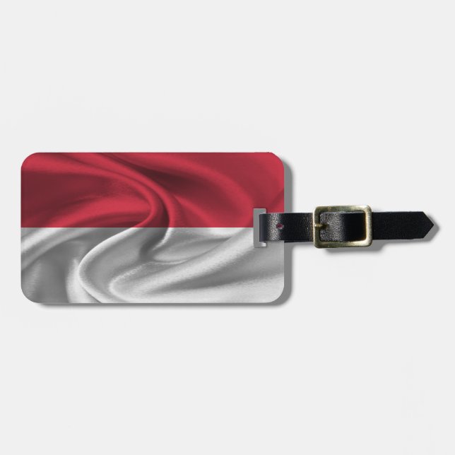 Flagge von Monaco Gepäckanhänger (Vorderseite horizontal)