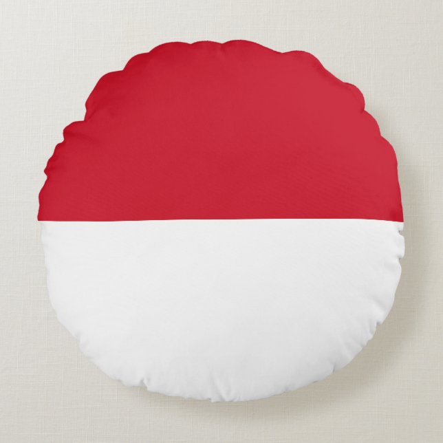 Flagge von Monaco Rundes Kissen (Vorderseite)