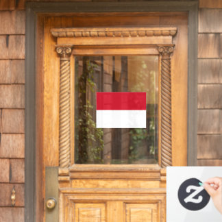 Flagge von Monaco zugeschnitten Fensteraufkleber