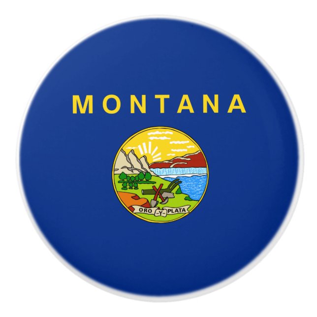 Flagge von Montana (US-Staat) Keramikknauf (Vorderseite)