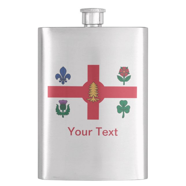 Flagge von Montreal, Flasche von Quebec Flachmann (Vorderseite)
