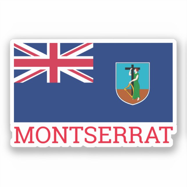 Flagge von Montserrat Aufkleber (Vorderseite)