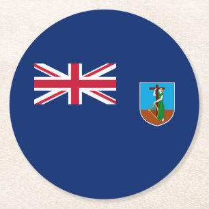 Flagge von Montserrat Runder Pappuntersetzer