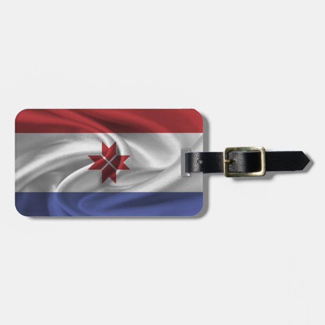 Flagge von Mordovia Gepäckanhänger (Vorderseite horizontal)