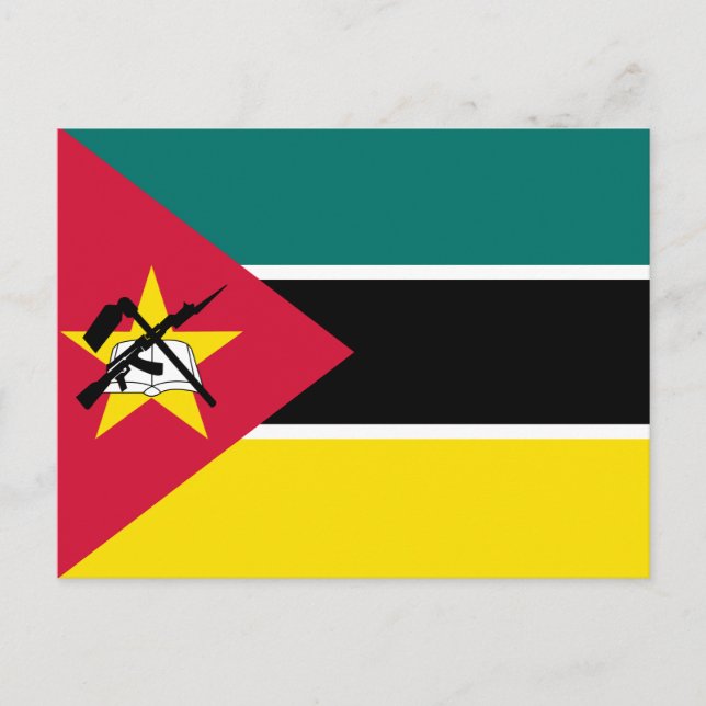 Flagge von Mosambik Postkarte (Vorderseite)