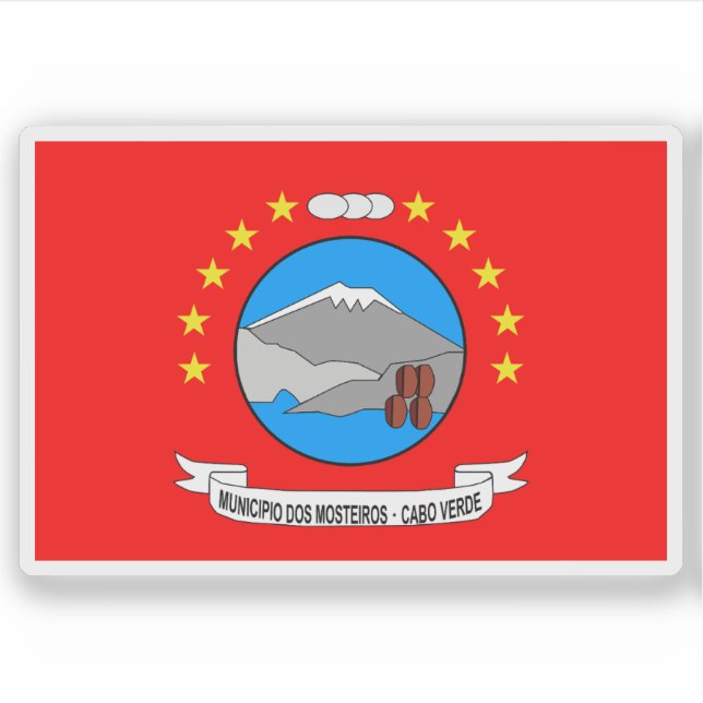 Flagge von Mosteiros, Kap Verde (Cabo Verde) Aufkleber (Vorderseite)