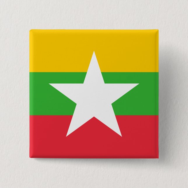 Flagge von Myanmar Button (Vorderseite)
