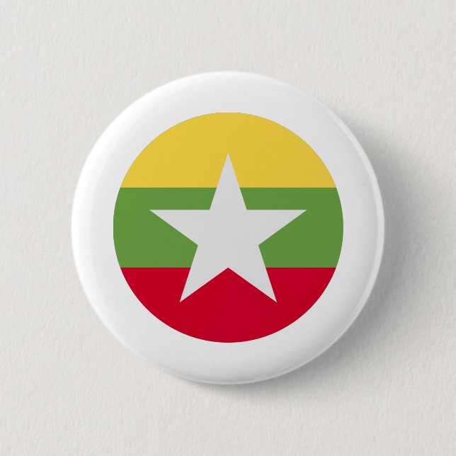 Flagge von Myanmar Button (Vorderseite)