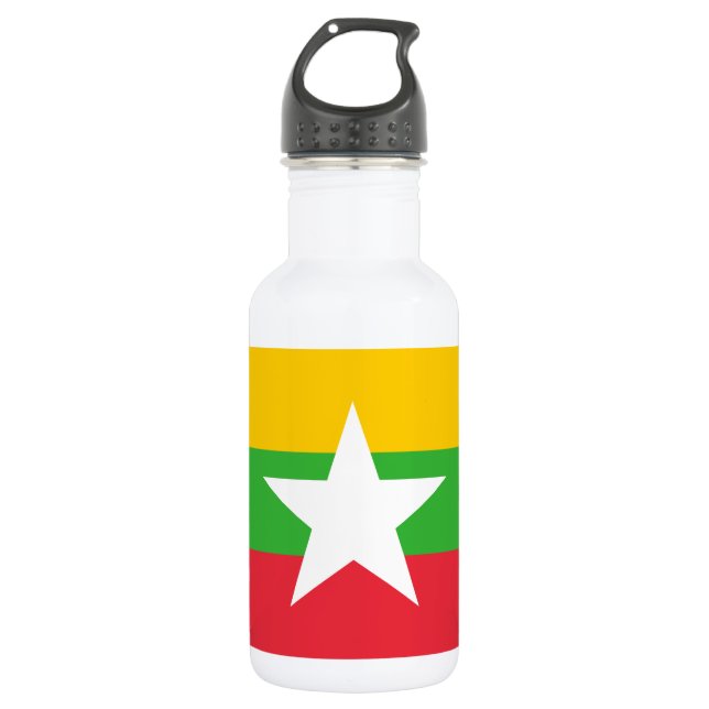 Flagge von Myanmar Edelstahlflasche (Vorderseite)