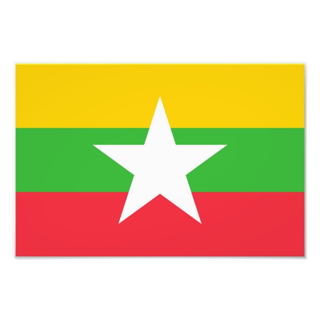 Flagge von Myanmar Fotodruck (Vorne)