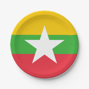 Flagge von Myanmar Pappteller