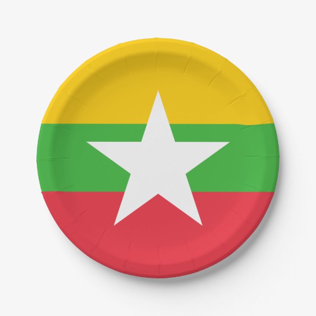 Flagge von Myanmar Pappteller (Vorderseite)