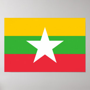 Flagge von Myanmar Poster