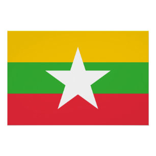 Flagge von Myanmar Poster