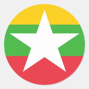 Flagge von Myanmar Runder Aufkleber