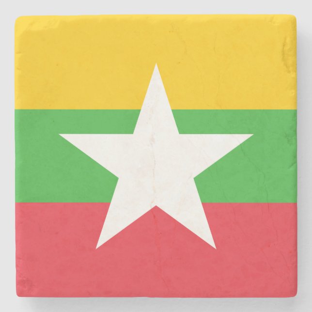 Flagge von Myanmar Steinuntersetzer (Vorderseite)