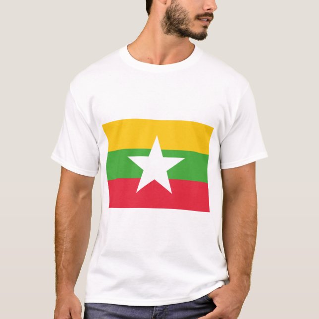 Flagge von Myanmar T-Shirt (Vorderseite)