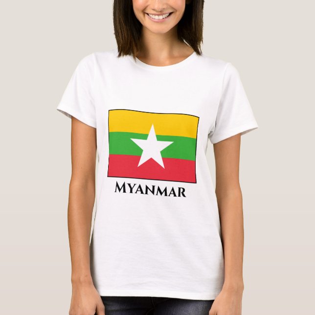 Flagge von Myanmar T-Shirt (Vorderseite)