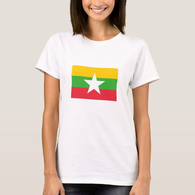 Flagge von Myanmar T-Shirt (Vorderseite)