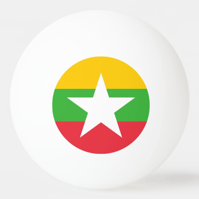 Flagge von Myanmar Tischtennisball (Rückseite)