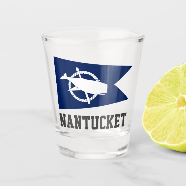 Flagge von Nantucket, Massachusetts Schnapsglas (Vorderseite)