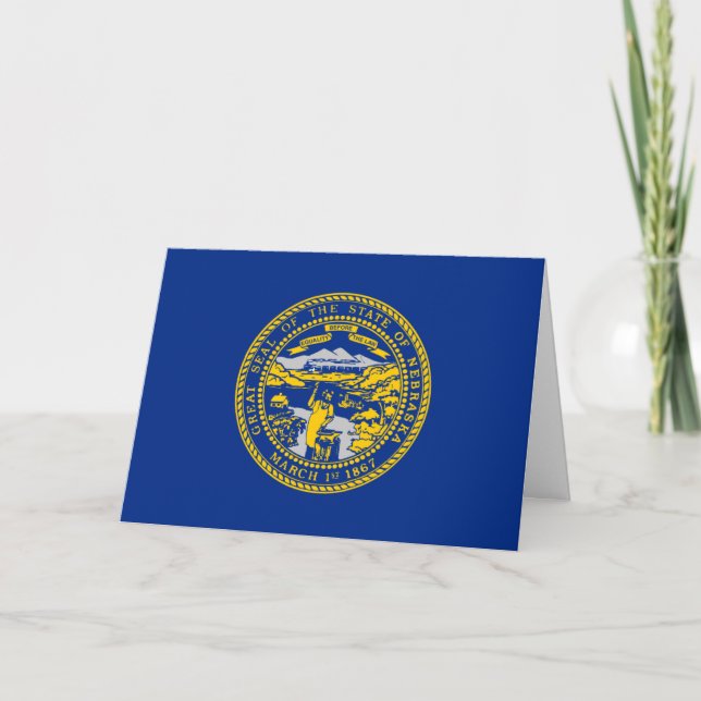 Flagge von Nebraska Karte (Vorderseite)