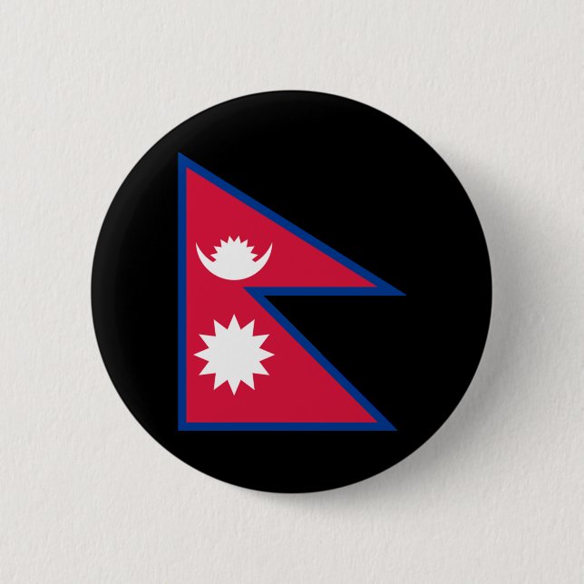 Flagge von Nepal Button (Vorderseite)