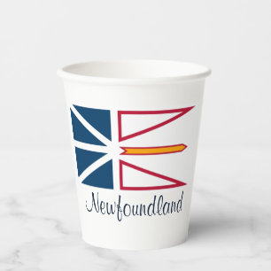 Flagge von Neufundland, gekennzeichnet Pappbecher