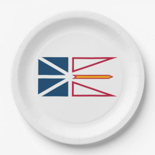 Flagge von Neufundland und Labrador (Kanada) Pappteller