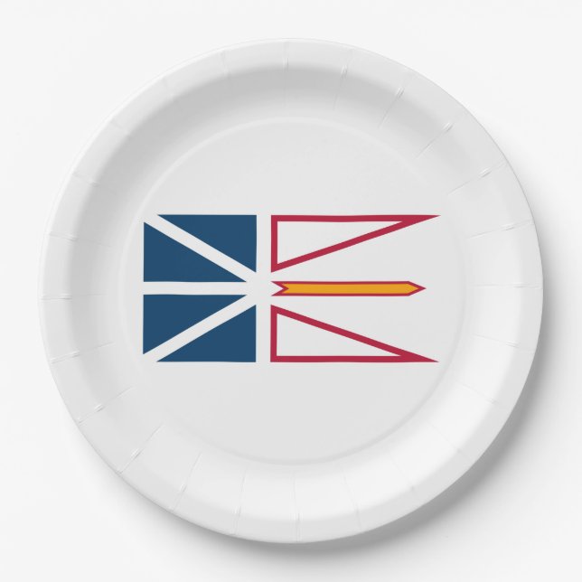 Flagge von Neufundland und Labrador (Kanada) Pappteller (Vorderseite)