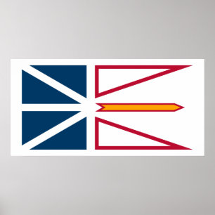 Flagge von Neufundland und Labrador (Kanada) Poster