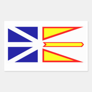 Flagge von Neufundland und Labrador, Kanada. Rechteckiger Aufkleber