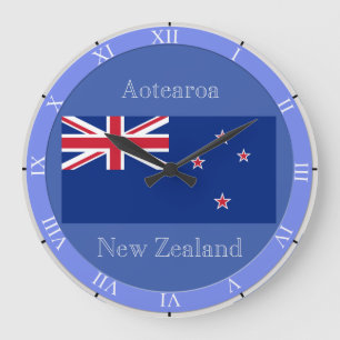 Flagge von Neuseeland Große Wanduhr