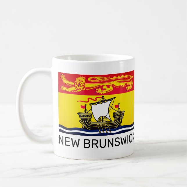 Flagge von New Brunswick, Kanada Kaffeetasse (Links)