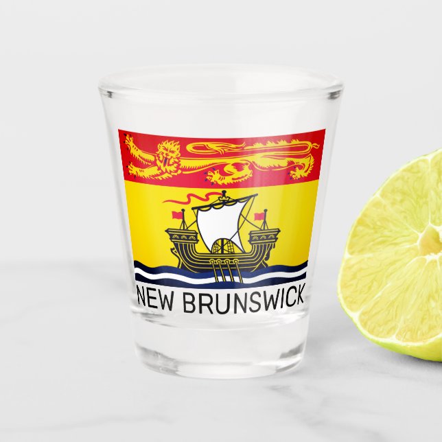 Flagge von New Brunswick, Kanada Schnapsglas (Vorderseite)