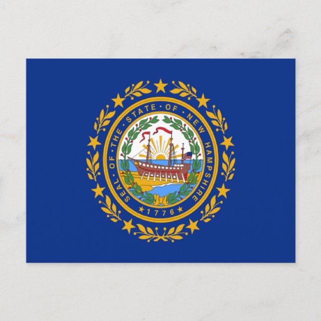 Flagge von New Hampshire Postkarte (Vorderseite)