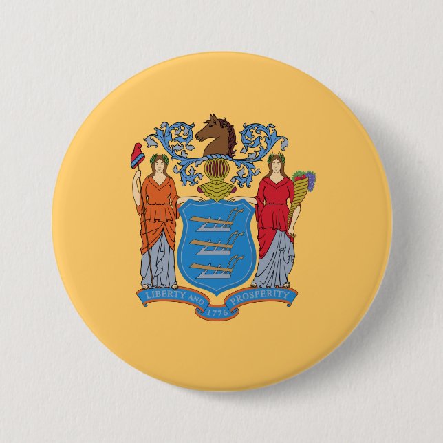 Flagge von New Jersey Button (Vorderseite)