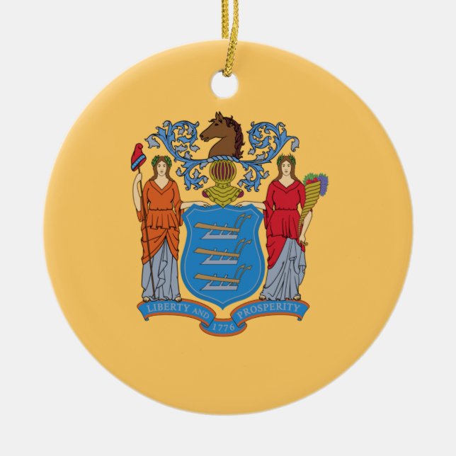 Flagge von New Jersey Keramik Ornament (Vorne)